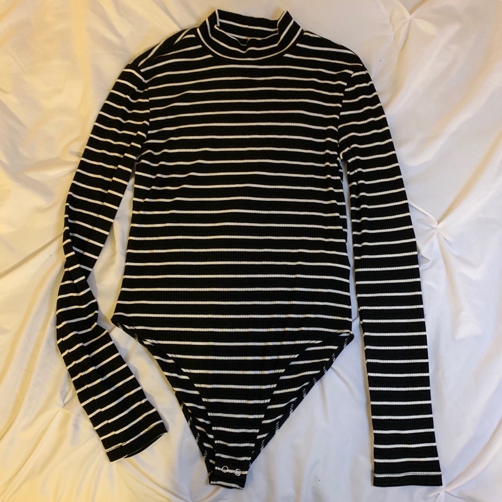 Forever21 Contemporary Striped Bodysuit